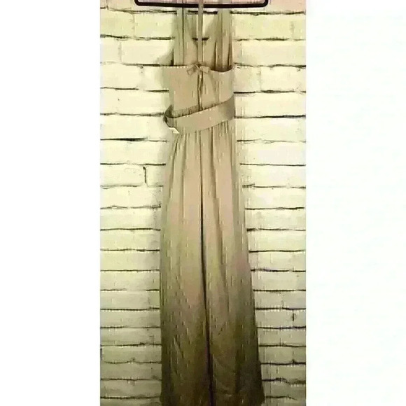 Vera Wang “White” Blush Tan Womens Sz 6 Long Flowing Sleeveless Bridesmaid Dress - Picture 2 of 6